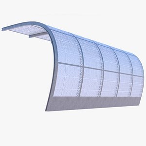 Bus stop shelter PBR 3D model