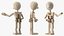 未加工の木製キャラクターが装備されています