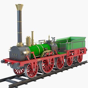 1835 adler steam locomotive 3d model