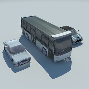 bus cars 3d model