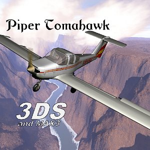 general aviation piper tomahawk 3d model