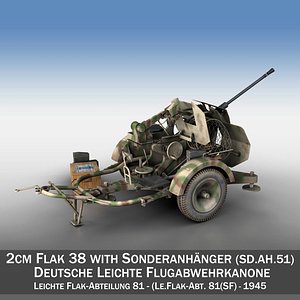 2cm Flak 38 with SD.AH 51 - Trailer - FA81
