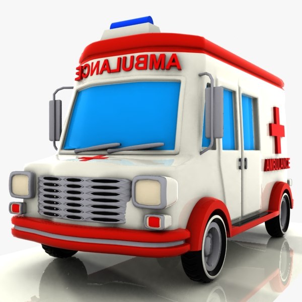 漫画の救急車3Dモデル - TurboSquid 780416