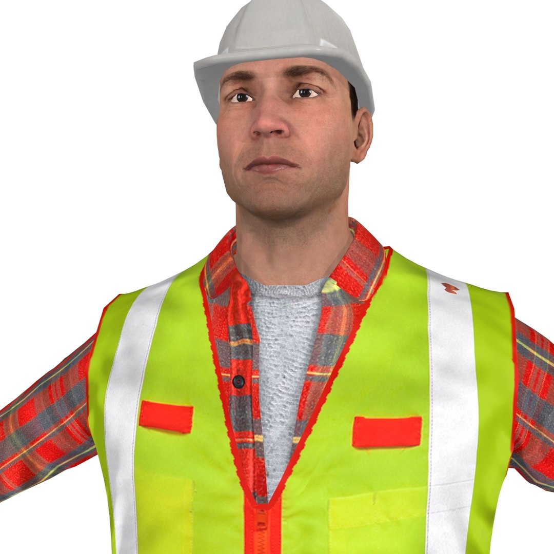 Rigged Worker Man 3d Model