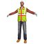 rigged worker man 3d model