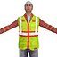rigged worker man 3d model