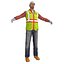 rigged worker man 3d model