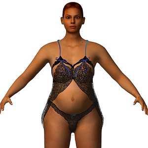 rigged pregnant women 3D model