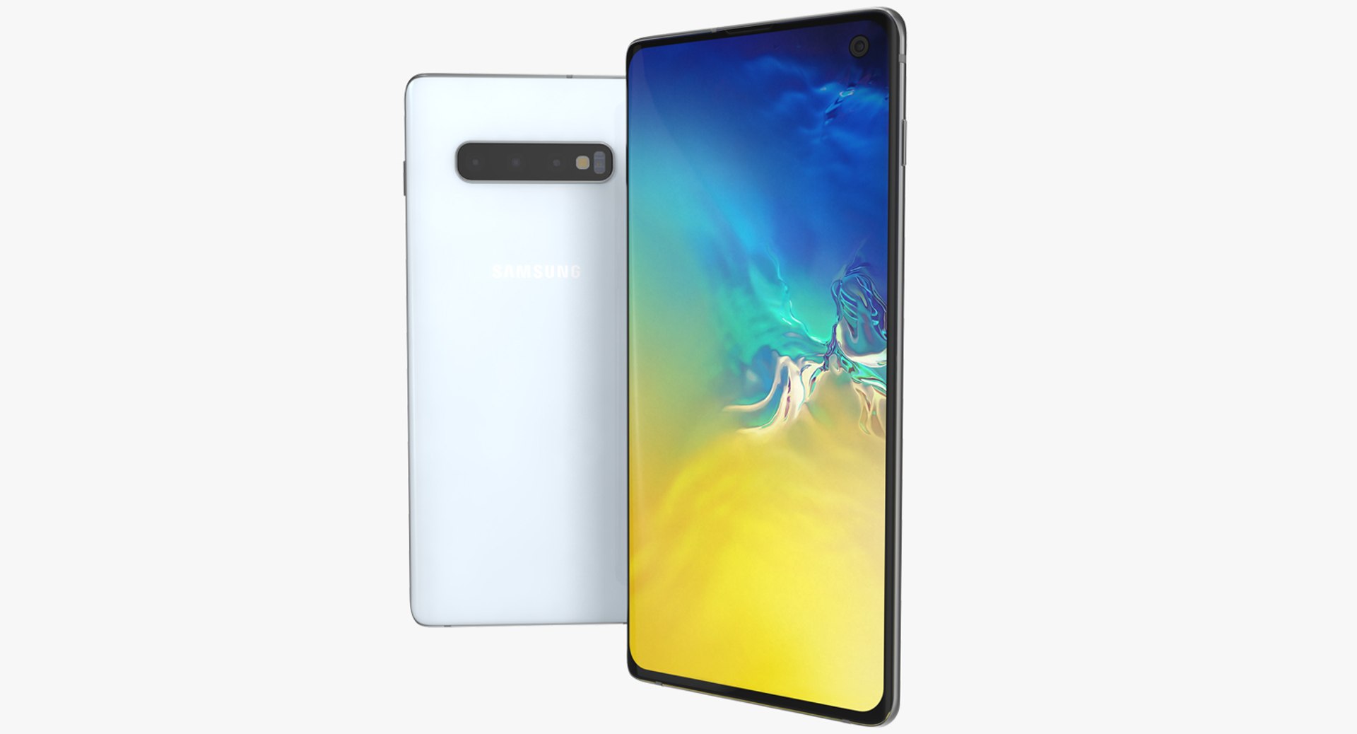 Samsung Galaxy S10 White 3D model preview