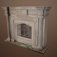 Antique fireplace - PBR Game Ready
