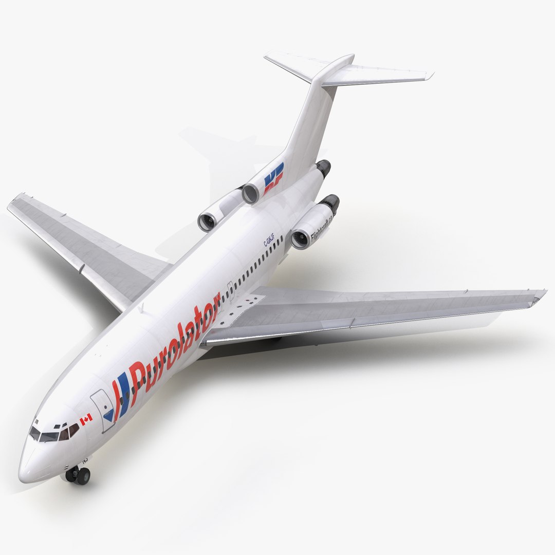Boeing 727-100 Kelowna 3D model preview