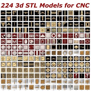 224 3d STL files - Collection for CNC Routers
