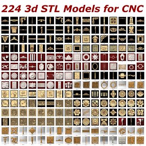 224 3d STL files - Collection for CNC Routers