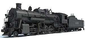 3d steam locomotive train