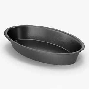 3D model Small Oval Aluminum Baking Pans VR / AR / low-poly