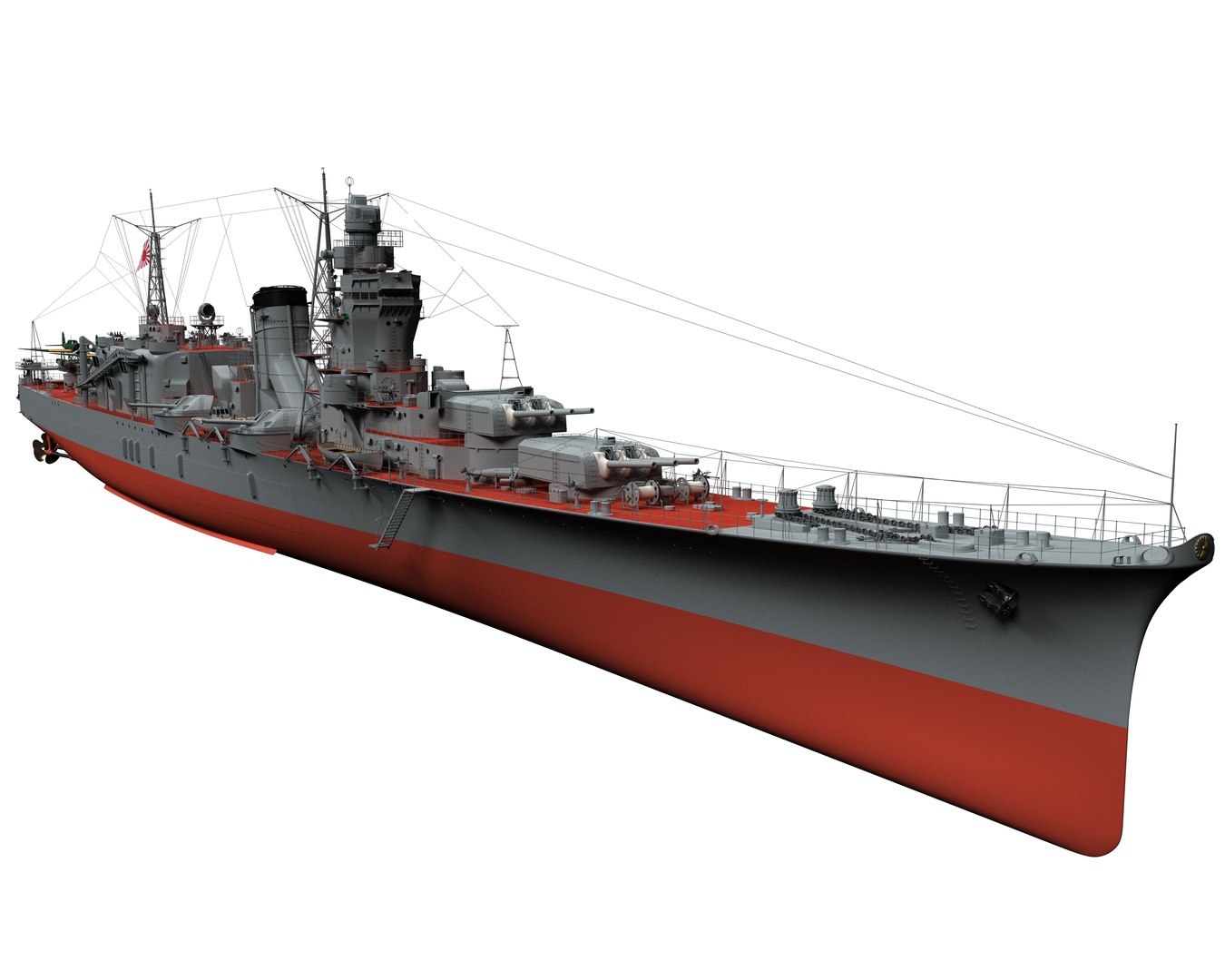 3D The Japanese Light Cruiser Oyodo - TurboSquid 1788796