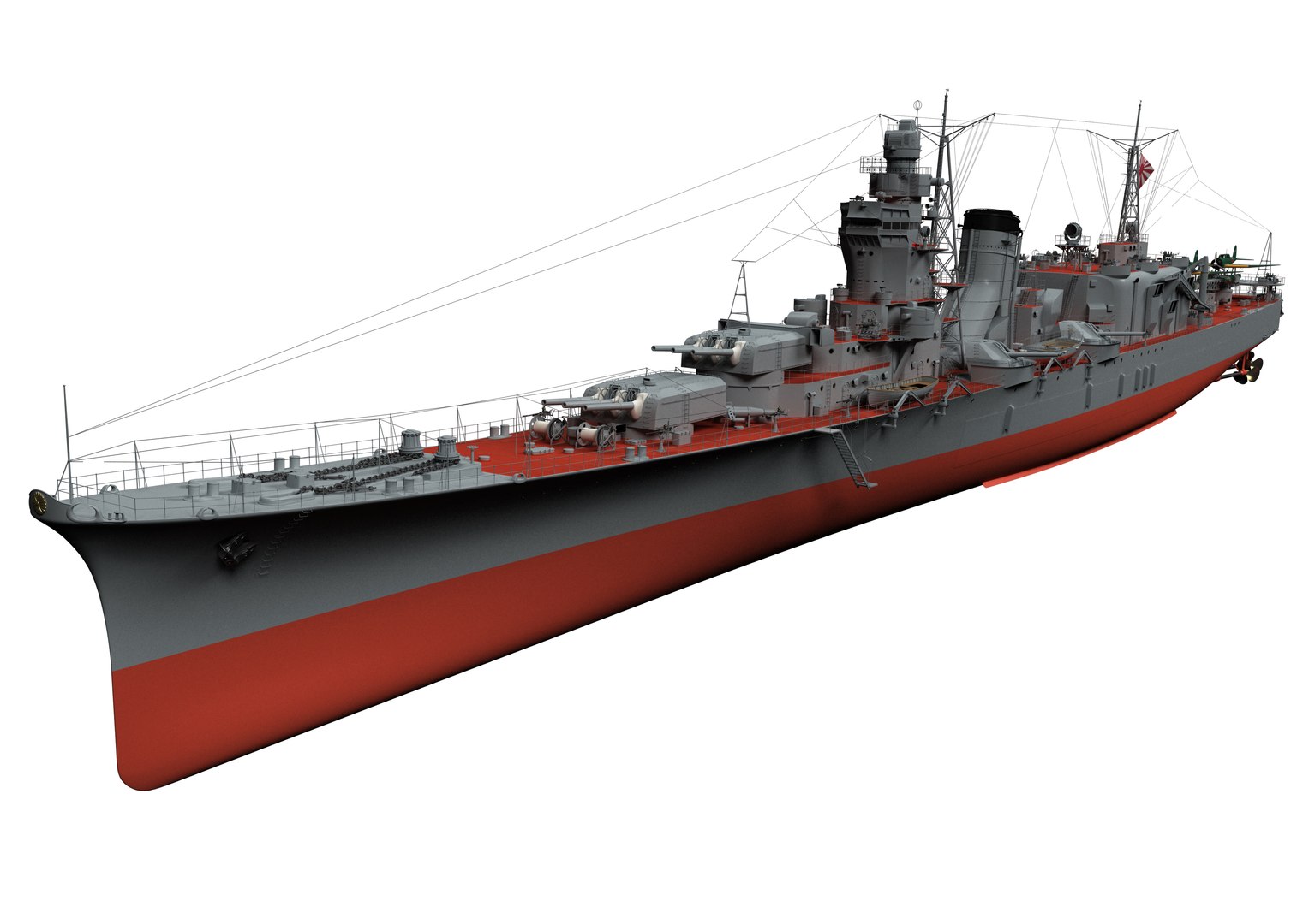 日本の軽巡洋艦大淀3Dモデル - TurboSquid 1788796