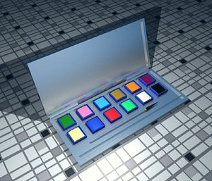 3d model watercolor set