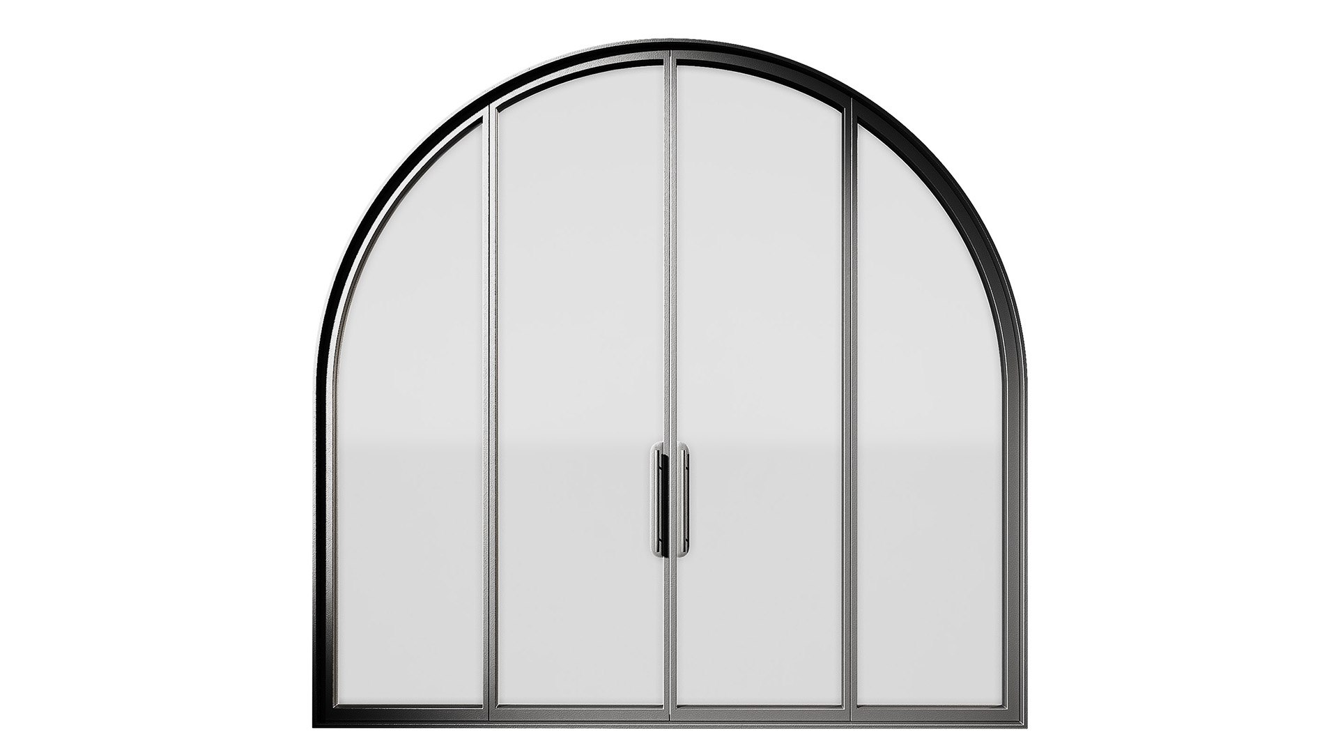 3D Arched Door Made Of Metal And Glass Ribbed And Standard Glass ...