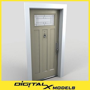3d model residential entry door 11