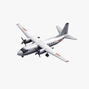 xian y-7 transport aircraft 3D model