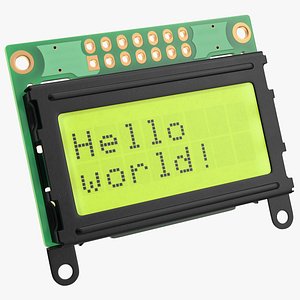 Character LCD Display Green ON 3D model