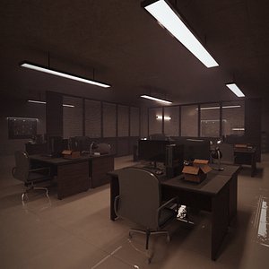 Noir Detective Office Environment Low-poly 3D model