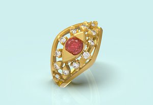 3D Diamond Ring - 0032 model