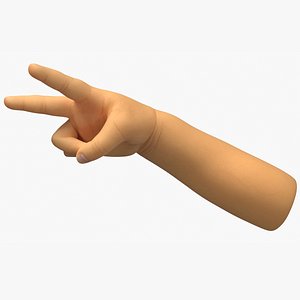 Asian Baby Hand Victory Gesture