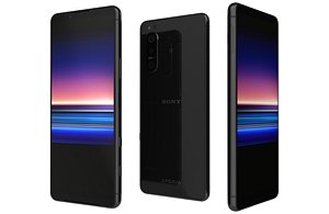 Sony Xperia 5 II Black Low Poly 3D