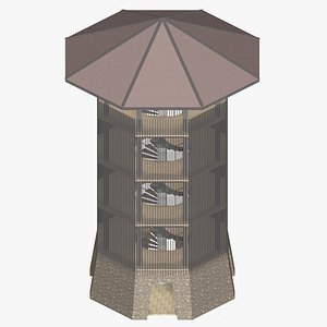 3D Tropical pavilion 26A74 model