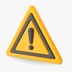 3D model Warning Sign