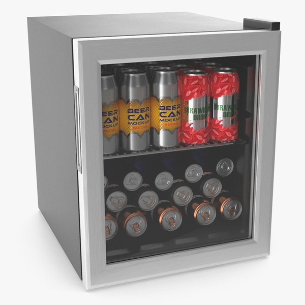 Mini Cooler with Beverage Cans 3D