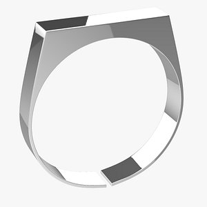 3D Silver Signet Ring model