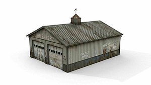 3D Vintage Hay Storage and Livestock Feeding Station