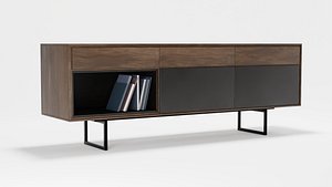 3D Wooden Sideboard 3D model