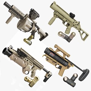 4 Grenade Launcher Brown All PBR Unity UE Textures Included
