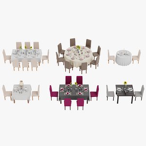3D Restaurant Tables Blend model