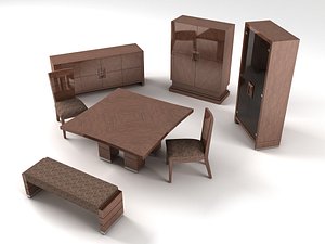 3D model living room furniture set