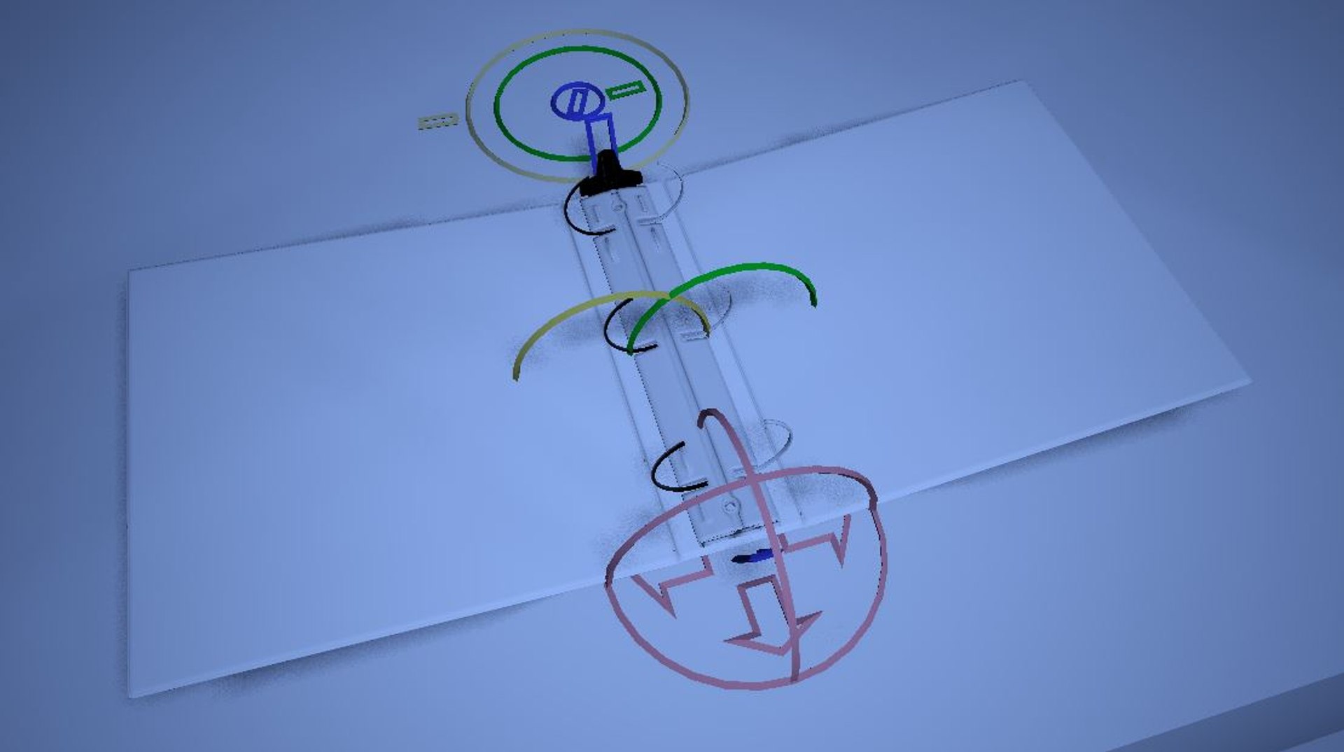 rigged wired 3 ring 3d model