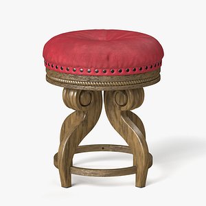 Antique Stool High Poly 3D model