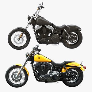 H-D Street Bob and Super Glide Bundle 3D model