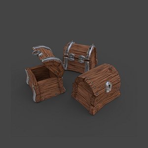 Wooden chests (low poly)