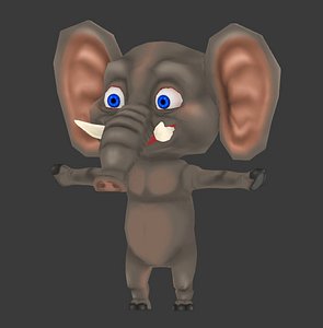 cartoon elephant 3d model