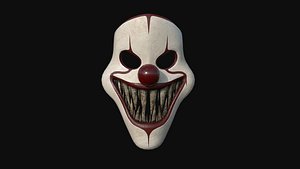 3D Clown Terror Mask 07 Dark Red - Character Design Fashion