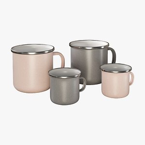 3D realistic cup enamel model