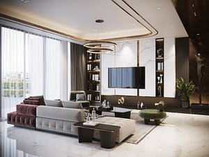 3D Modern light luxury residential design