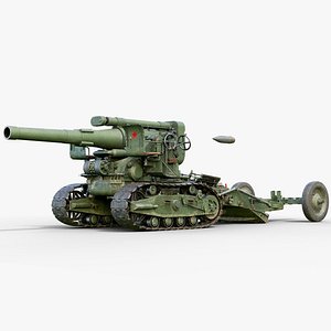 3D rigged b-4 howitzer gameready