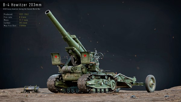 3D Rigged B-4 Howitzer Gameready - TurboSquid 1655591