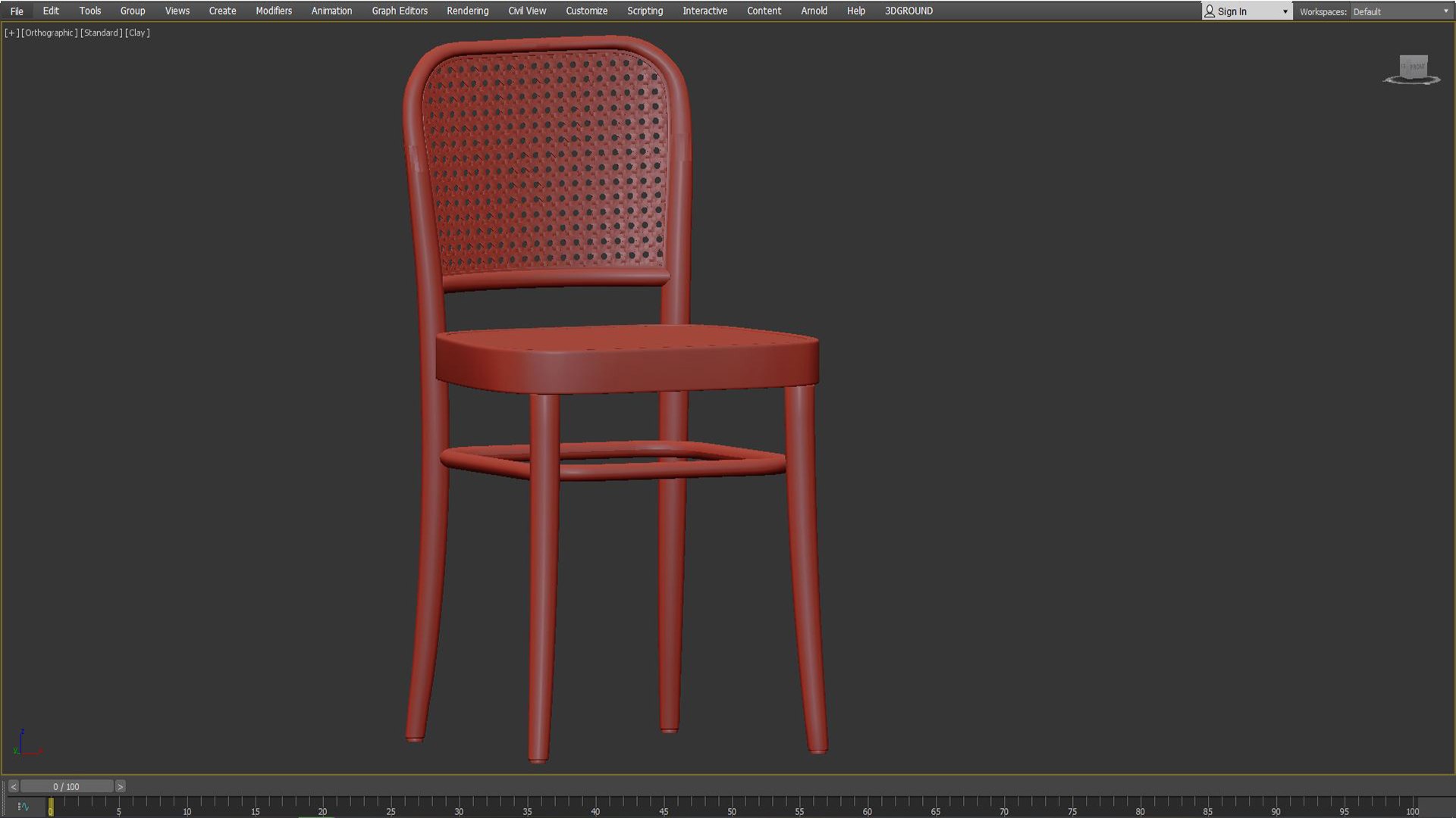 3D Hoffmann Replica Beech Wood Rattan Dining Side Chairs Model